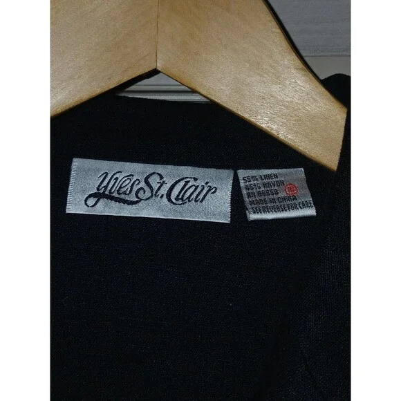 Vtg Yves St Clair Linen Lagenlook Top Sz 10 Travel Mimimalist Art-To-Wear Safari - Picture 8 of 10